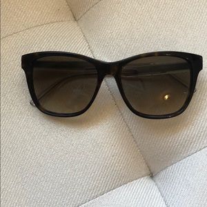 Bottega Veneta Polarized Sunglasses Dark Tortoise with Exposed Silver Si…